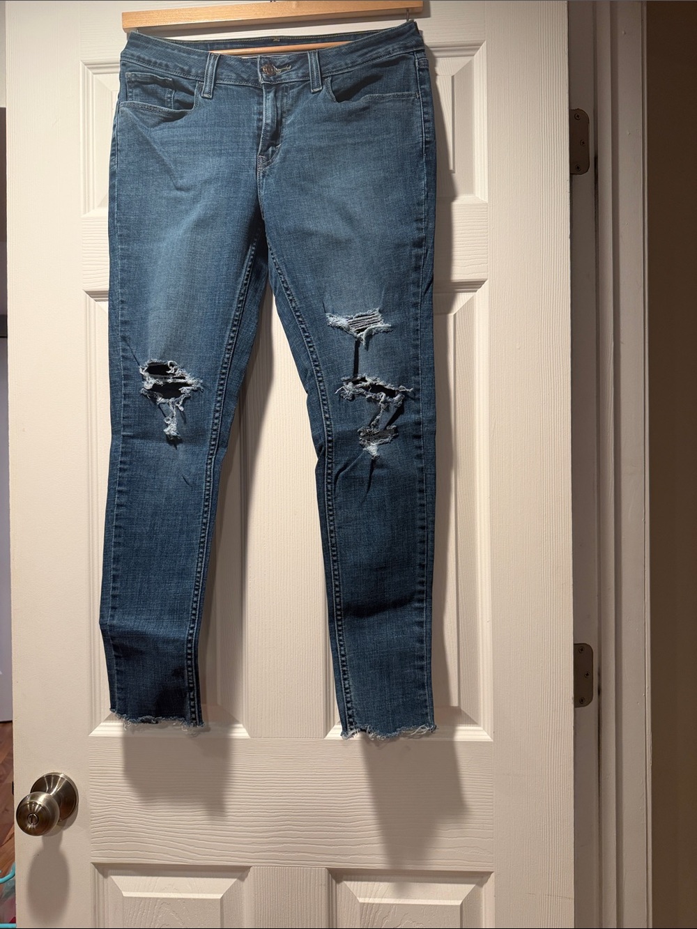 Levi's Medium Blue Distressed Skinny Jeans